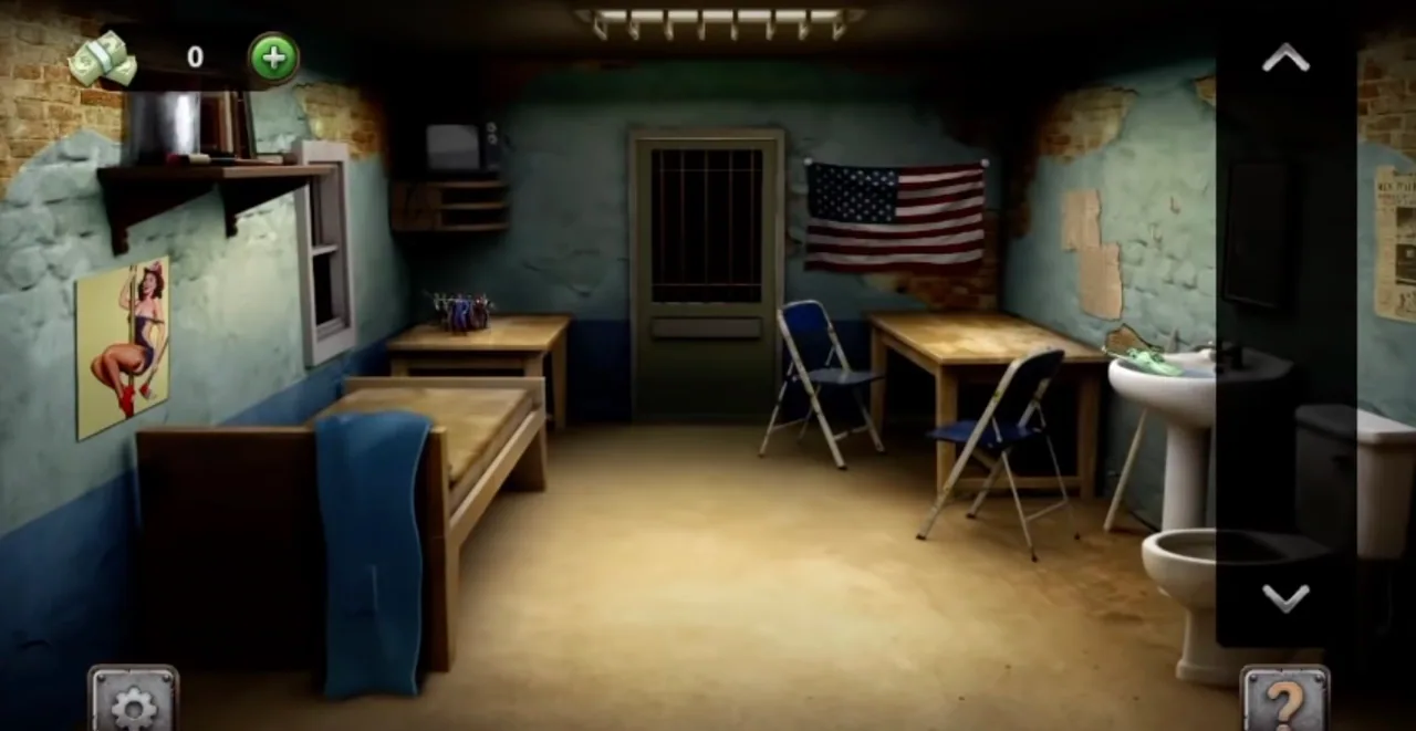 100 Doors Escape from Prison Level 1 USA Cell gameplay screenshot