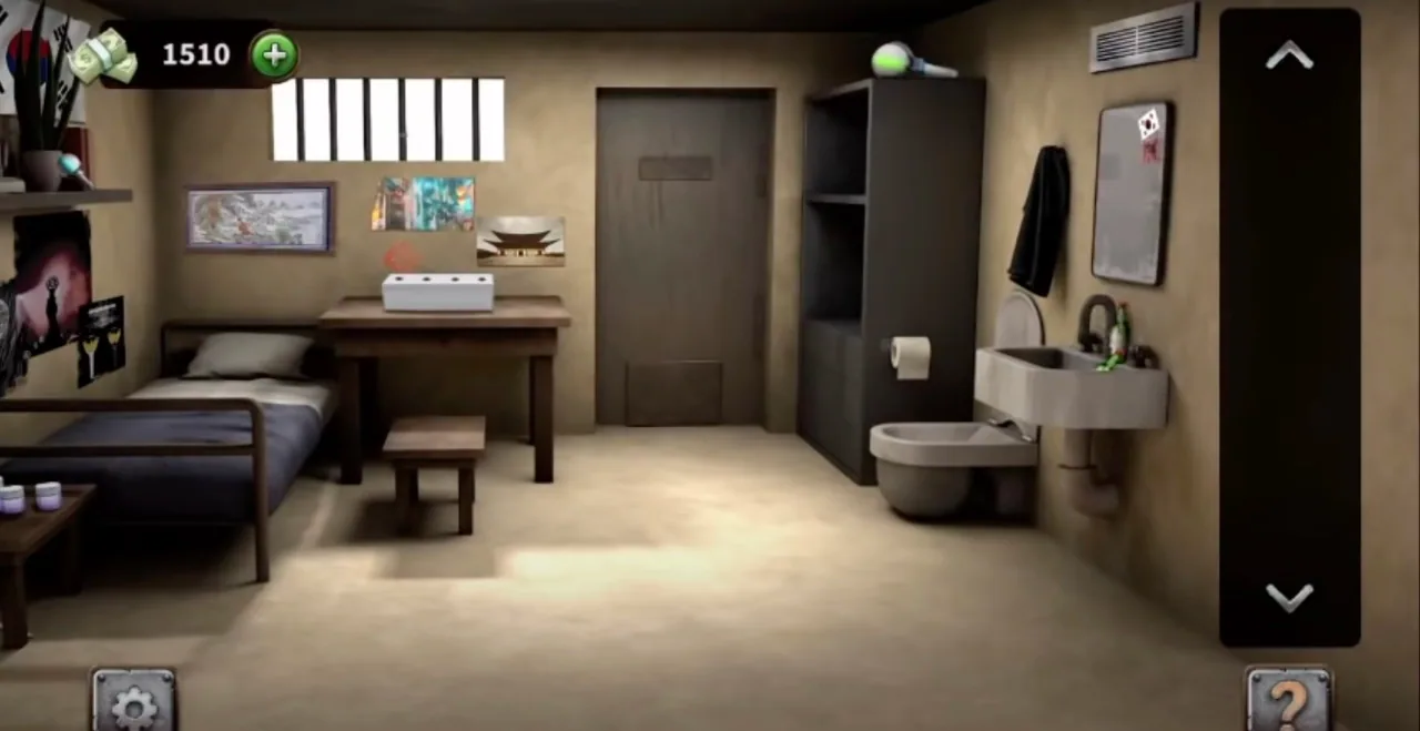 100 Doors Escape from Prison Level 37 South Korean Cell gameplay screenshot