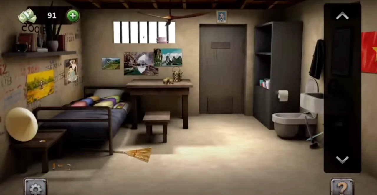 100 Doors Escape from Prison Level 96 Vietnamese Cell gameplay screenshot