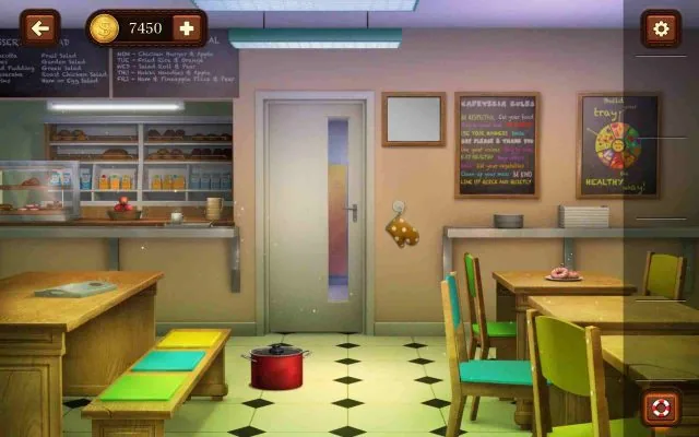 100 Doors Escape from School Level 12 Hidden Key in the Red Pot gameplay screenshot
