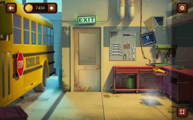 100 Doors Escape from School Level 16 Move the Bus to Reveal the Key gameplay screenshot