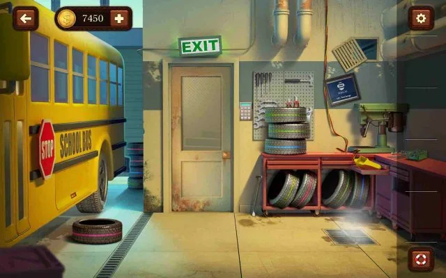 100 Doors Escape from School Level 28 Decode the Colored Tires gameplay screenshot