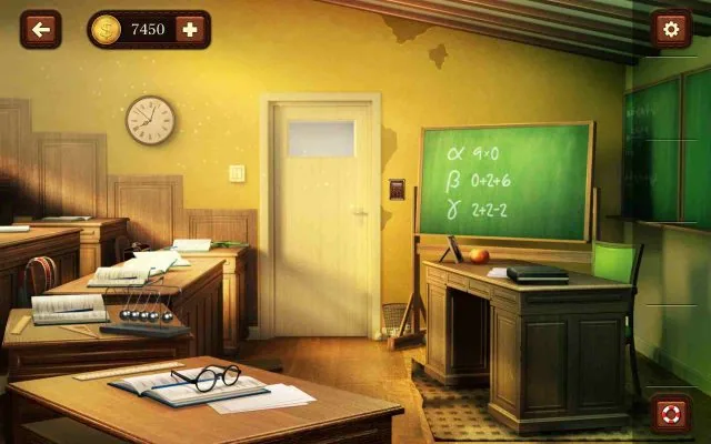 100 Doors Escape from School Level 34 Solve the Chalkboard Equations gameplay screenshot