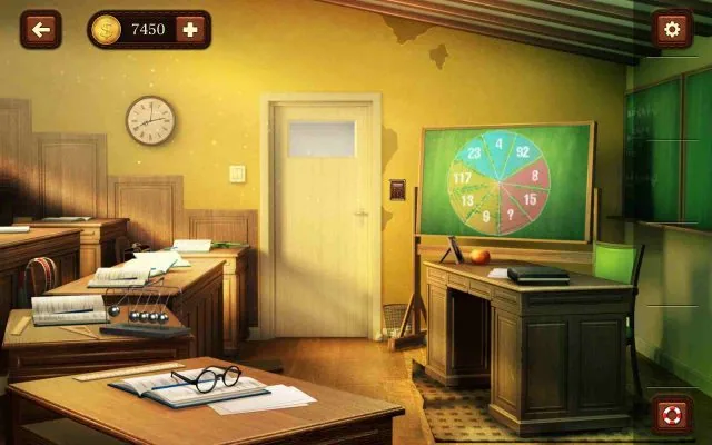 100 Doors Escape from School Level 50 Solve the Chalkboard Number Sequence gameplay screenshot