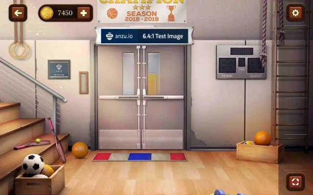 100 Doors Escape from School Level 62 Roll the Basketball into the Blue Zone gameplay screenshot