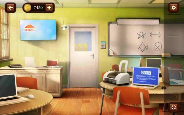100 Doors Escape from School Level 68 Rebuild CD‑Printer Puzzle to Get Code gameplay screenshot