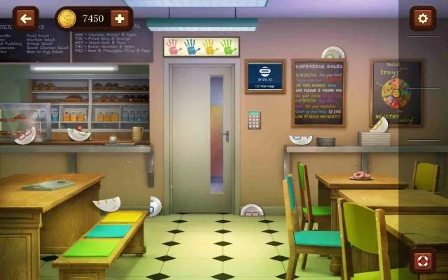 100 Doors Escape from School Level 80 Color‑Coded Plate Pieces & Numeric Code gameplay screenshot