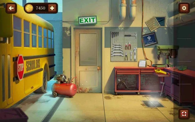 100 Doors Escape from School Level 83 Repair the Bus Tire Then Decode the Calendar Code gameplay screenshot
