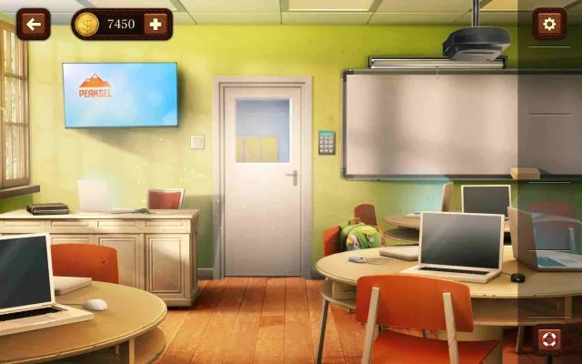 100 Doors Escape from School Level 90 Find the Code via Projection on the Screen gameplay screenshot