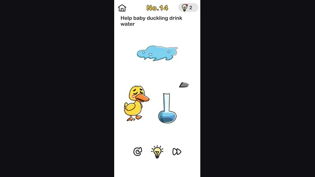 Brain Out: Help the duck drink water gameplay