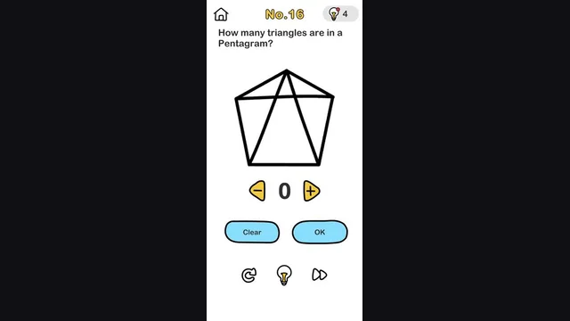 Brain Out: Try to count how many triangles there are below gameplay