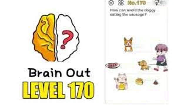 Brain Out Level 170 How to keep dogs from eating sausage real gameplay