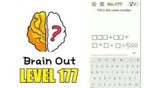 Brain Out: Enter 1 of the same numbers gameplay
