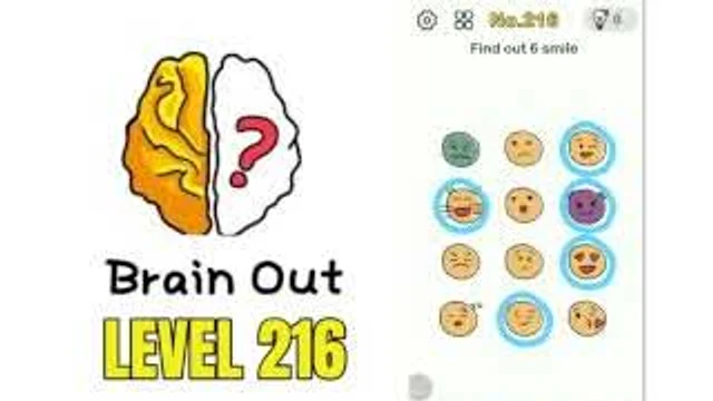 Brain Out Level 216 Find 6 smiling faces real gameplay