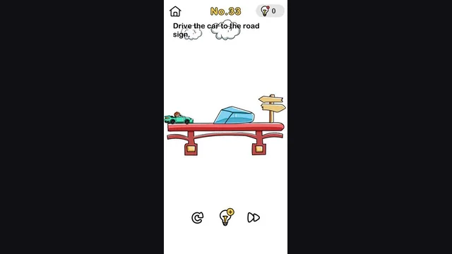 Brain Out Level 33 Steer the car into the signs real gameplay
