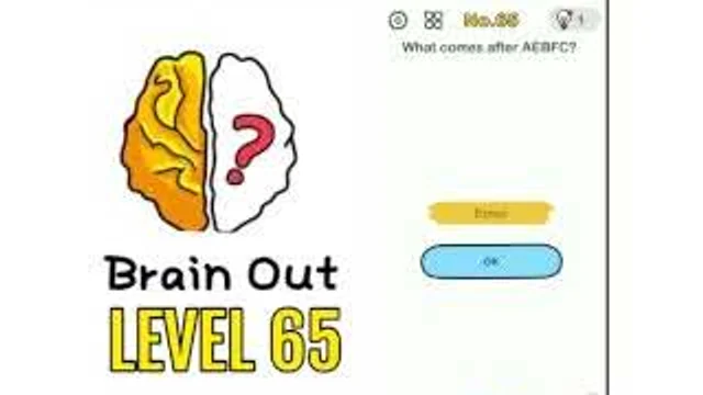 Brain Out Level 65 Letters after AEBFC real gameplay