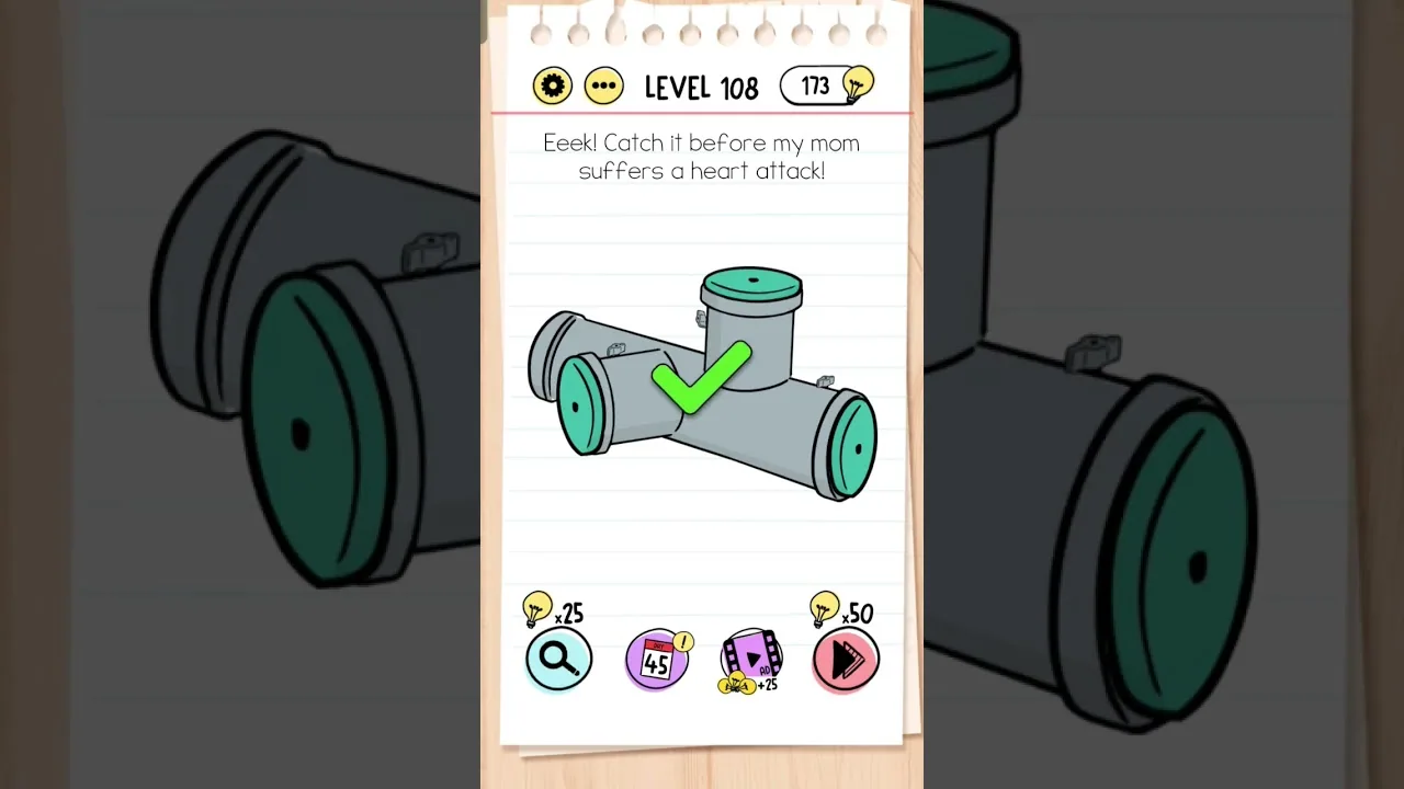 Brain Test Level 108 Eeek! Catch it before my mom suffers a heart attack gameplay screenshot