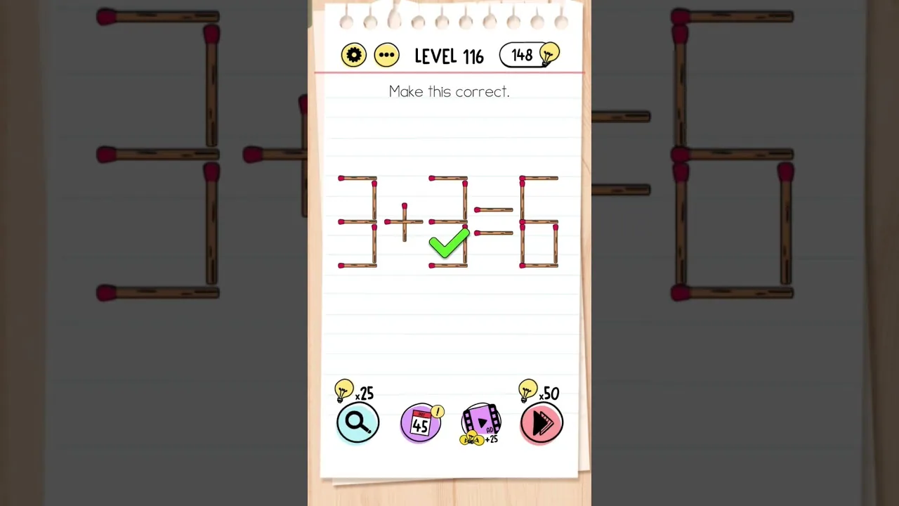 Brain Test Level 116 Make this correct gameplay screenshot