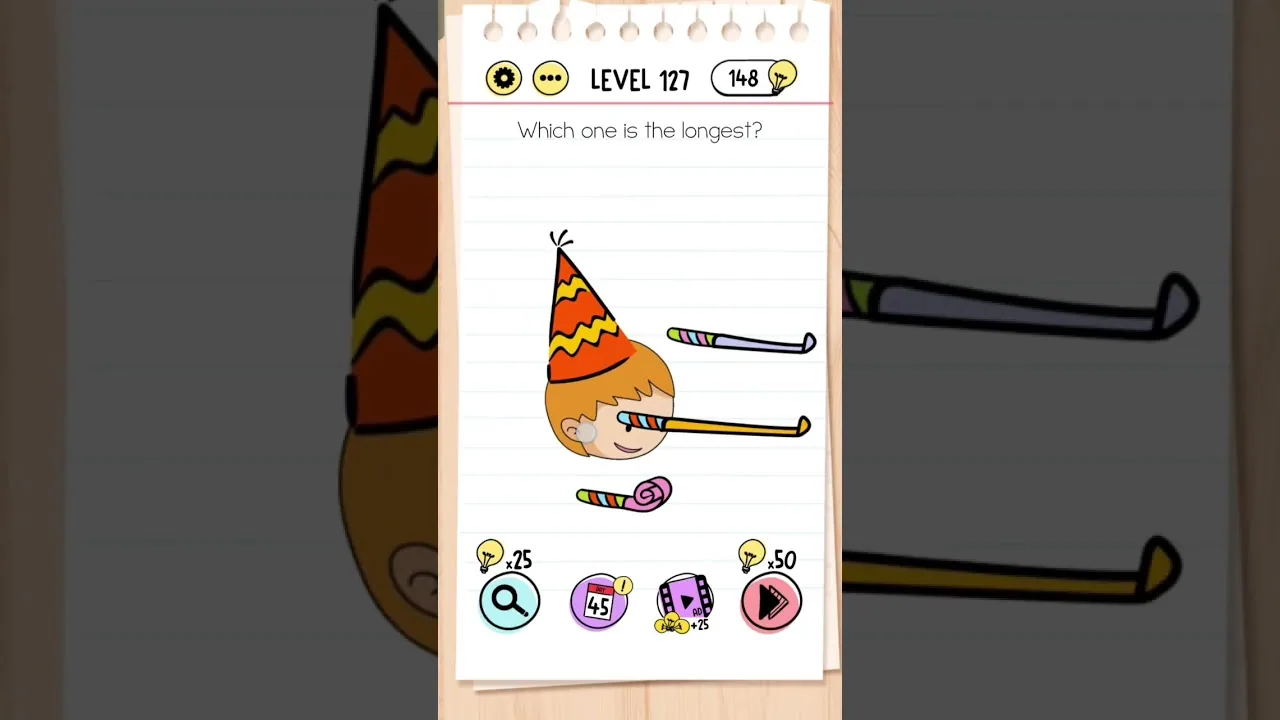 Brain Test Level 127 Which one is the longest gameplay screenshot