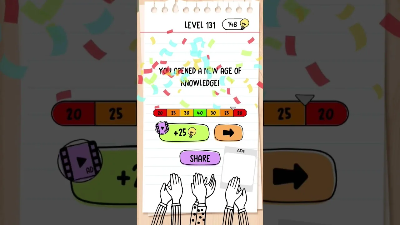 Brain Test Level 131 Discover gravity gameplay screenshot