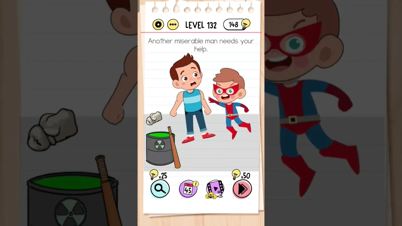 Brain Test Level 132 Another miserable man needs your help gameplay screenshot
