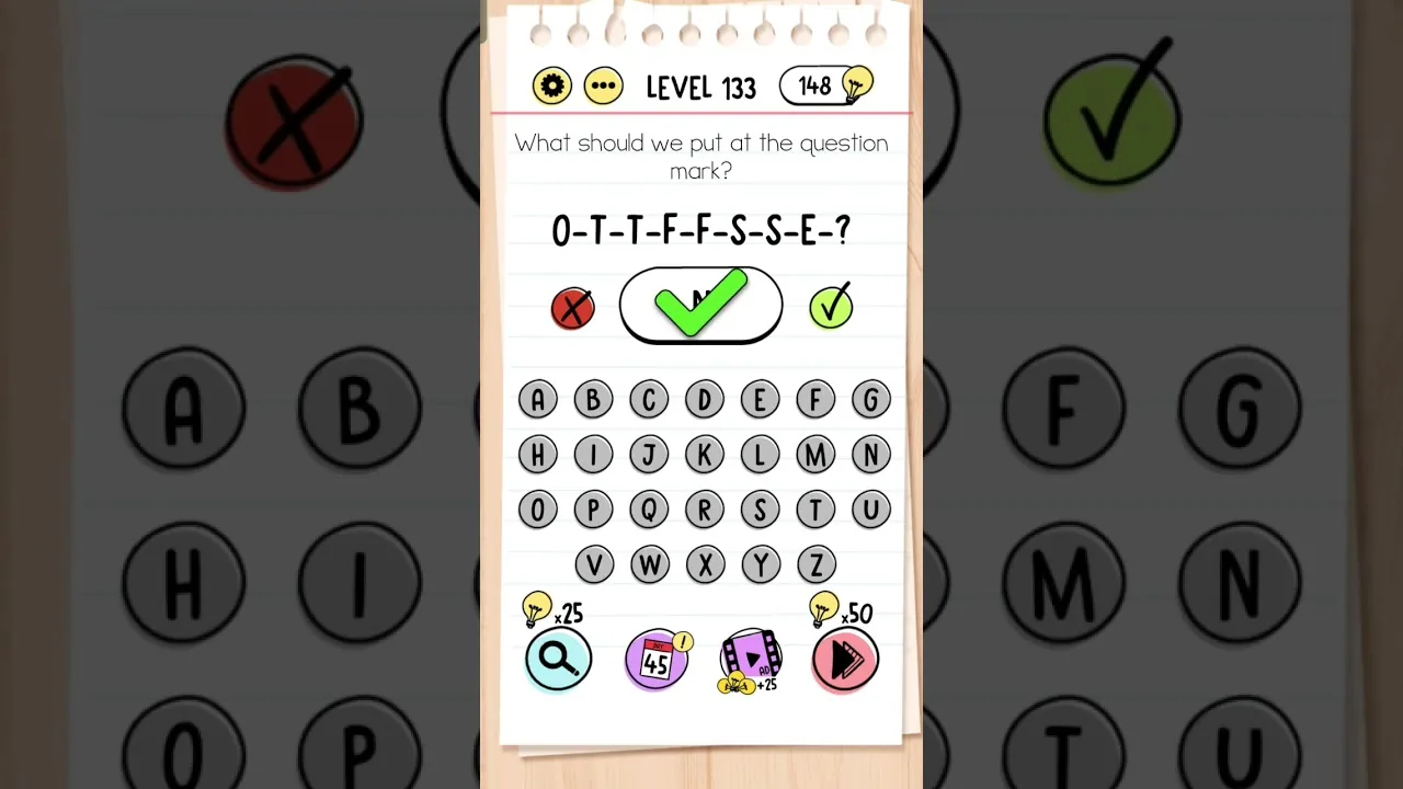Brain Test Level 133 What should we put at the question mark gameplay screenshot
