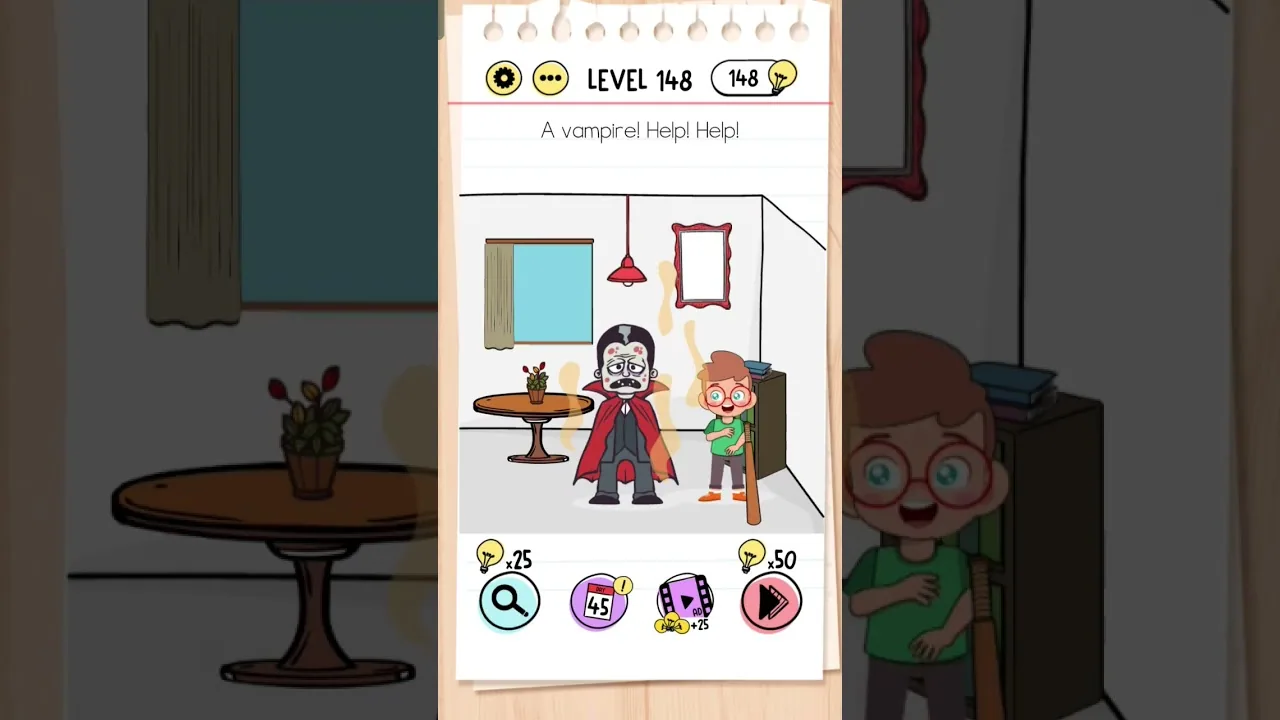 Brain Test Level 148 A vampire! Help! Help gameplay screenshot