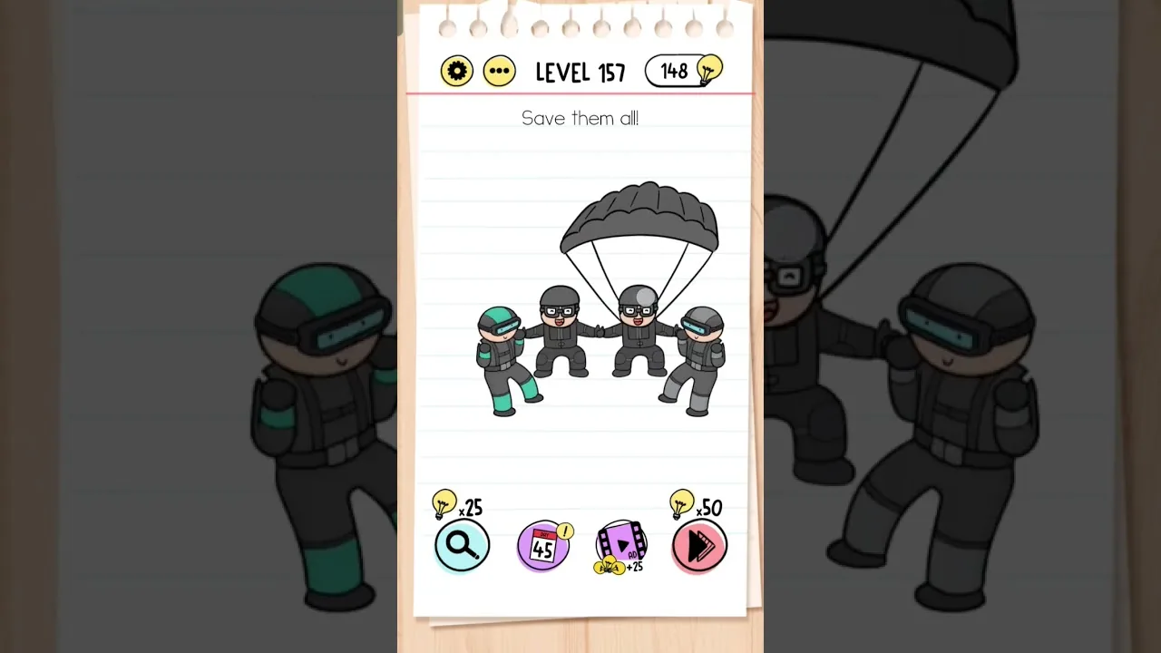 Brain Test Level 157 Save them all gameplay screenshot