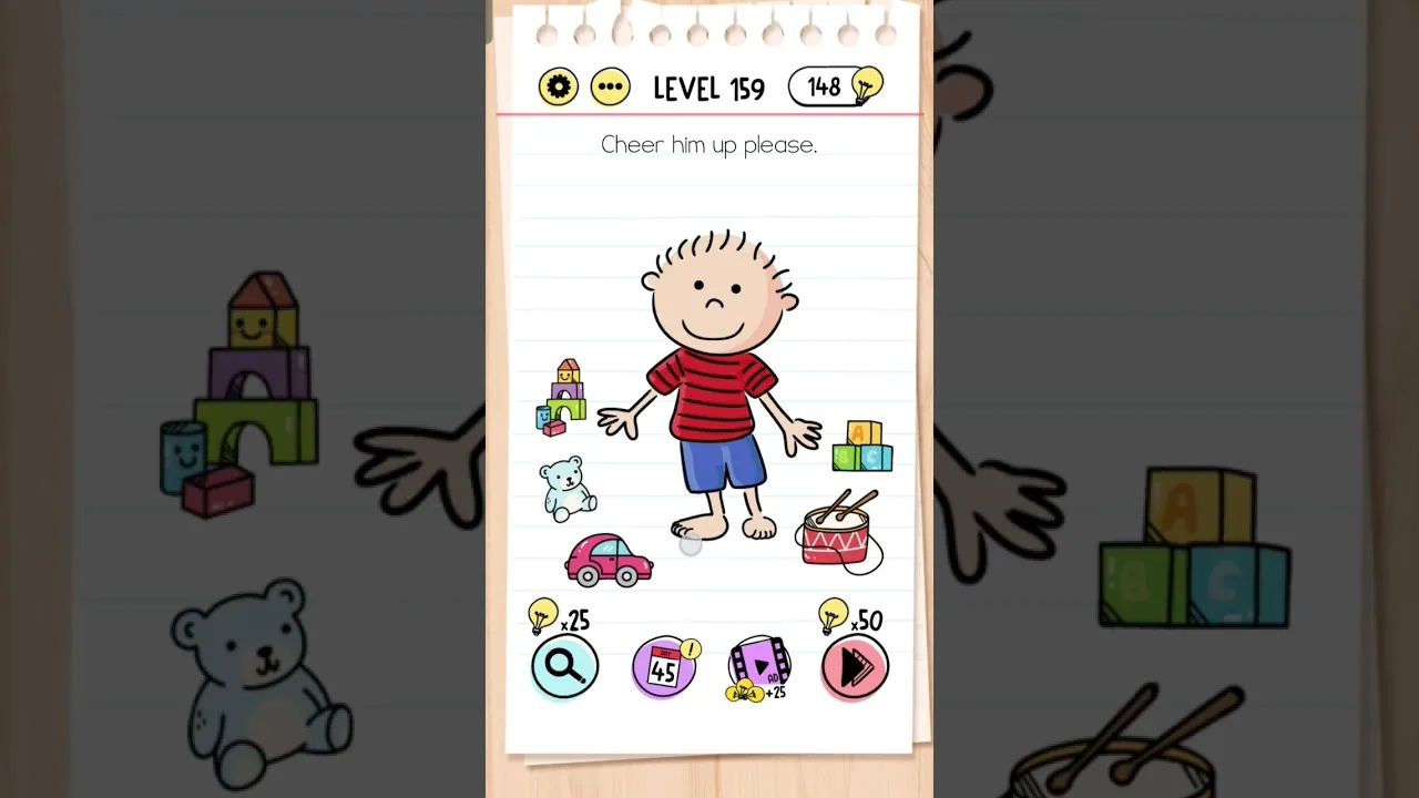 Brain Test Level 159 Cheer him up please gameplay screenshot