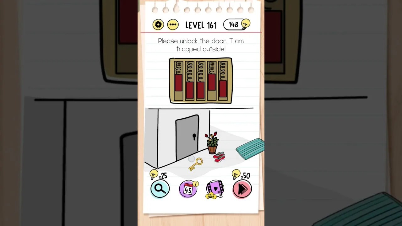 Brain Test Level 161 Please unlock the door gameplay screenshot