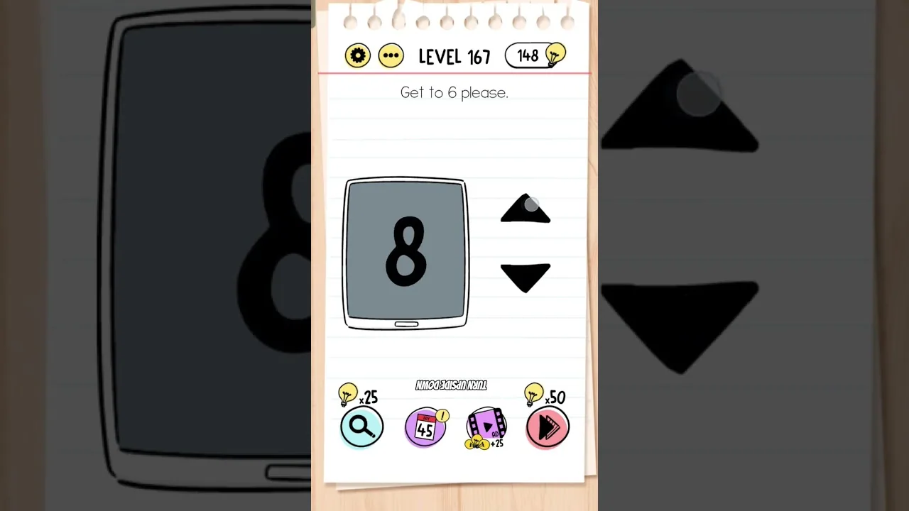 Brain Test Level 167 Get to 6 please gameplay screenshot
