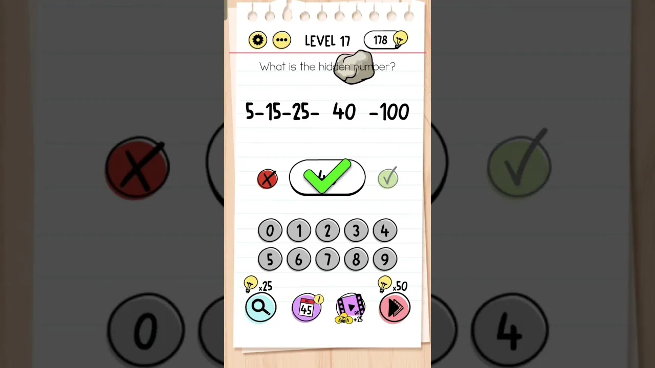 Brain Test Level 17 What is the hidden number gameplay screenshot
