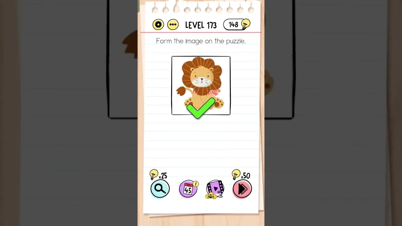 Brain Test Level 173 Form the image on the puzzle gameplay screenshot