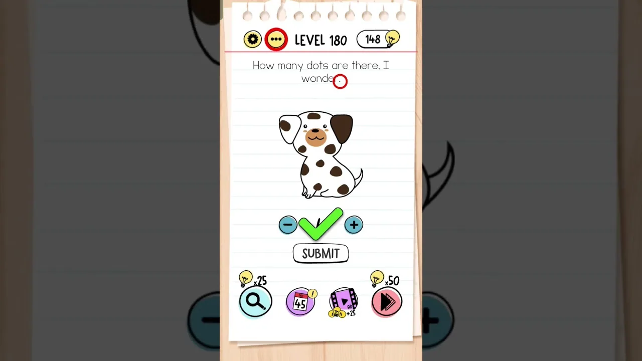 Brain Test Level 180 How many dots are there, I wonder gameplay screenshot