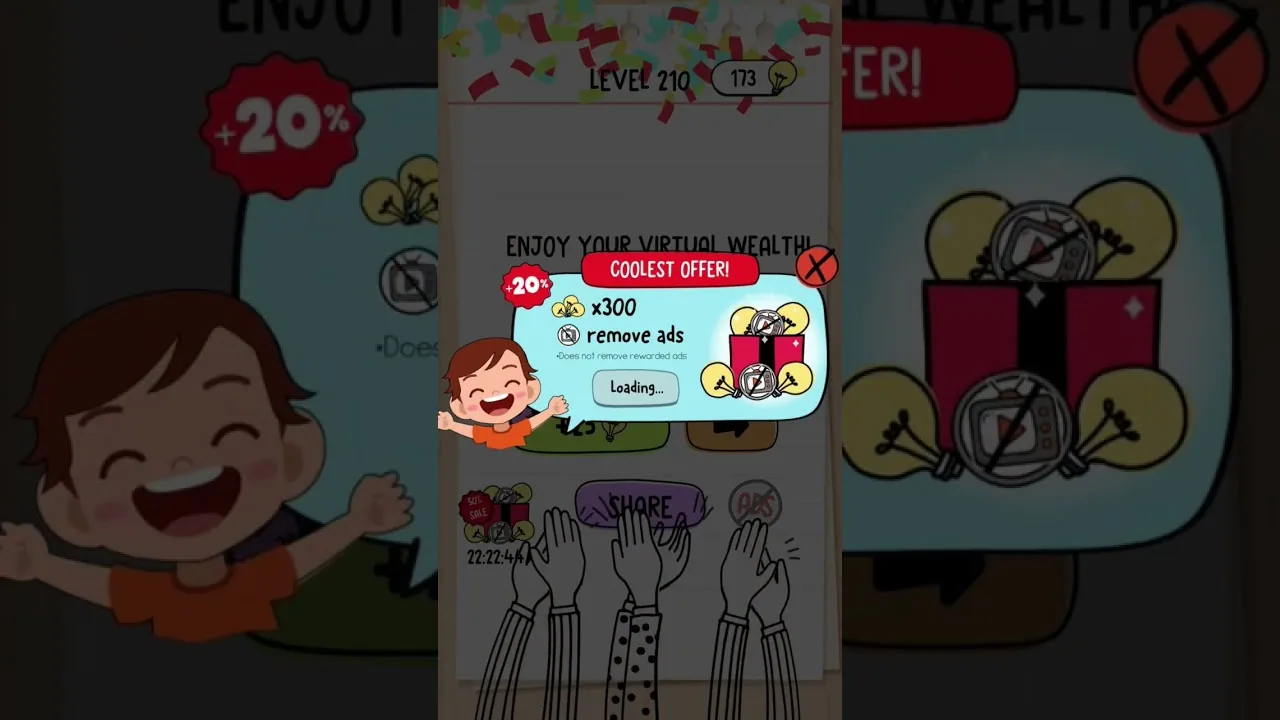 Brain Test Level 210 Make a choice gameplay screenshot