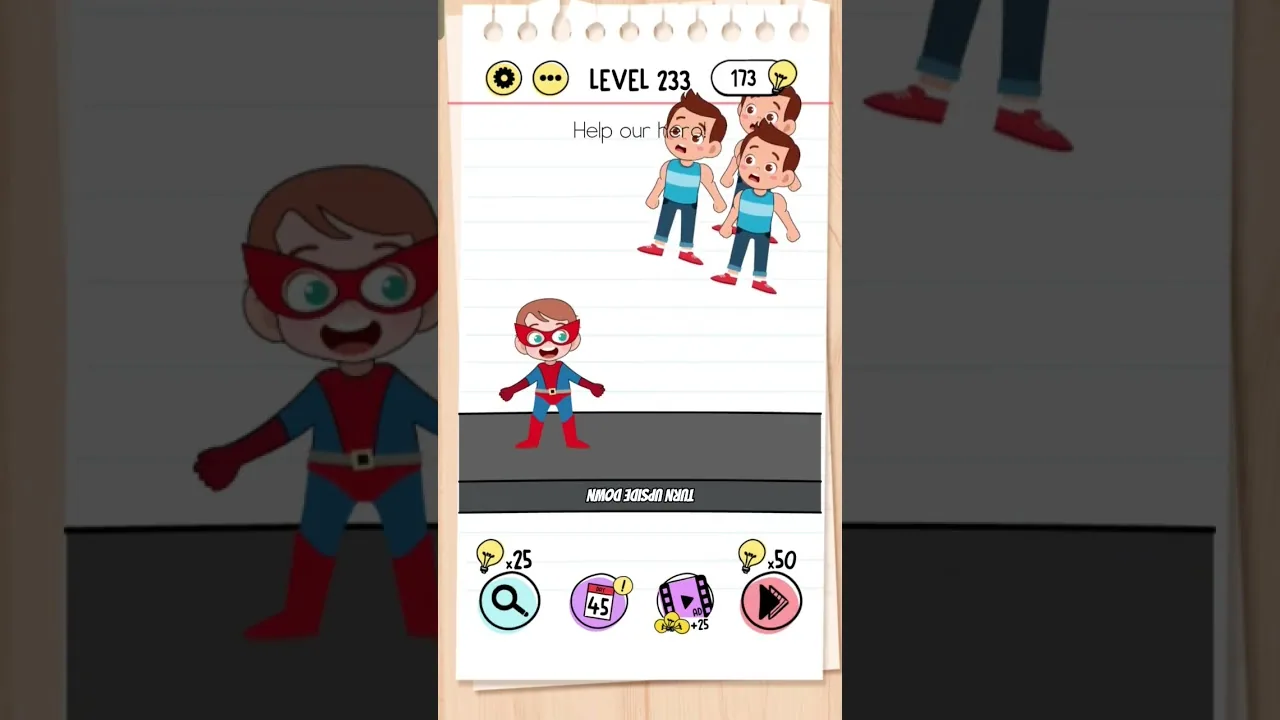 Brain Test Level 233 Help our hero gameplay screenshot