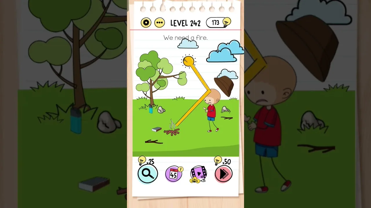 Brain Test Level 242 We need a fire gameplay screenshot