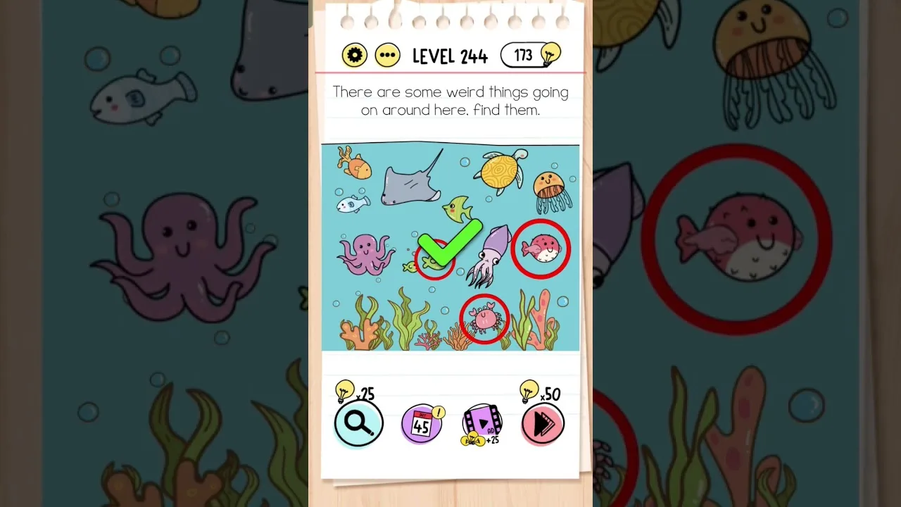 Brain Test Level 244 There are some weird things gameplay screenshot