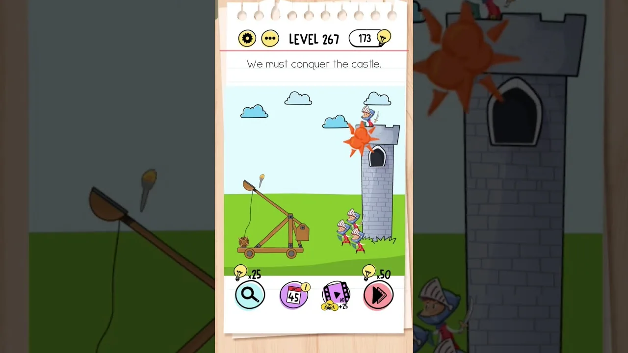 Brain Test Level 267 We must conquer the castle gameplay screenshot