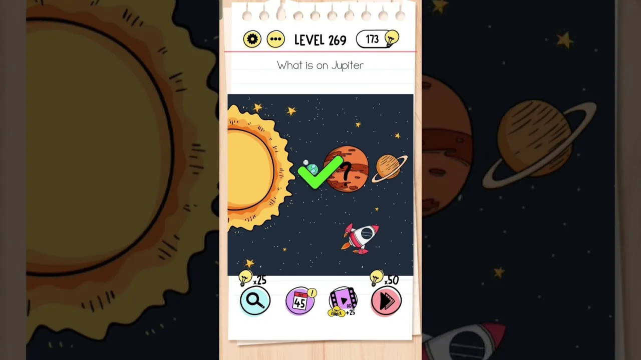 Brain Test Level 269 What is on Jupiter gameplay screenshot