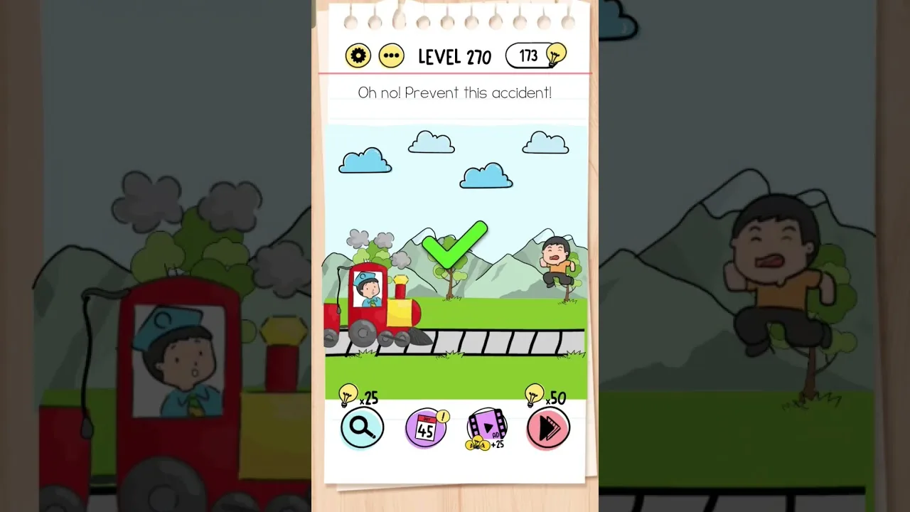 Brain Test Level 270 Oh no! Prevent this accident gameplay screenshot
