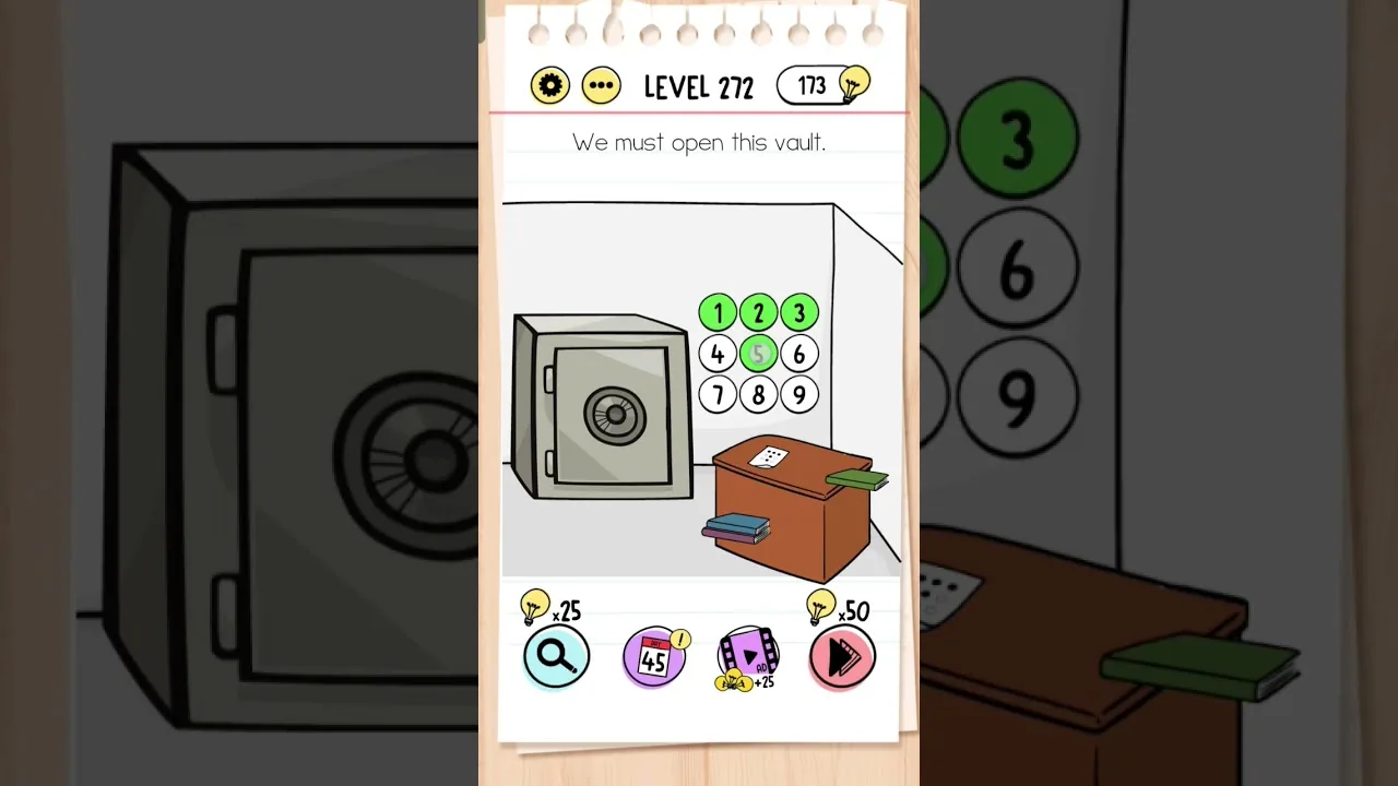 Brain Test Level 272 We must open this vault gameplay screenshot
