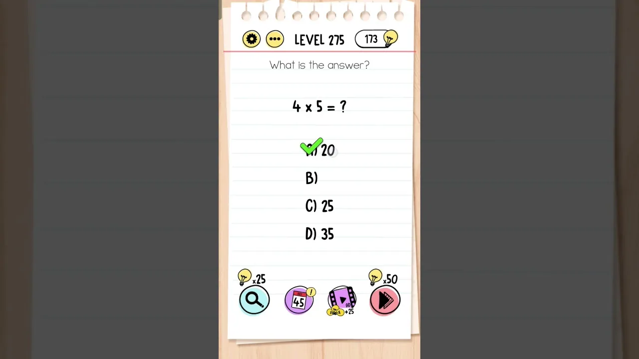 Brain Test Level 275 What is the answer gameplay screenshot