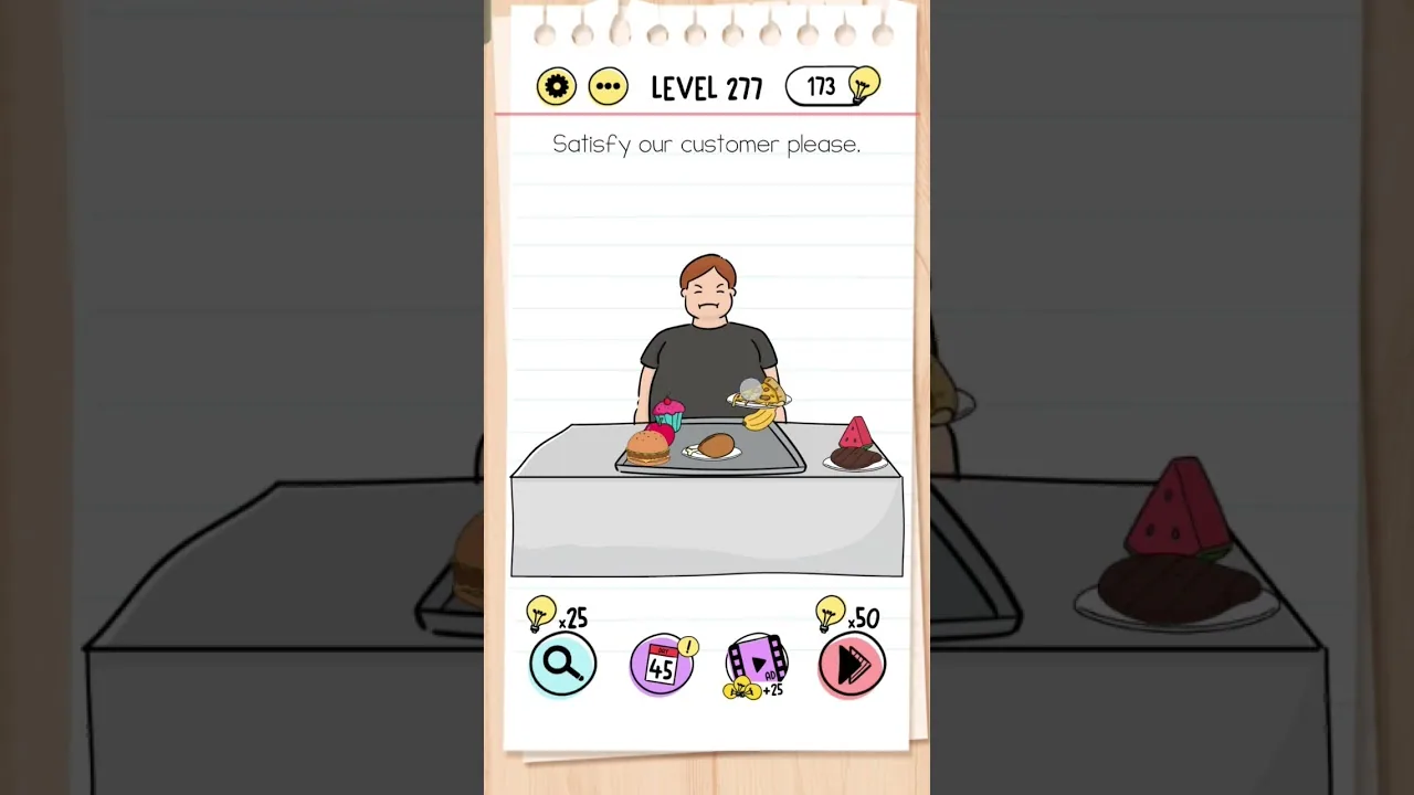 Brain Test Level 277 Satisfy our customer please gameplay screenshot