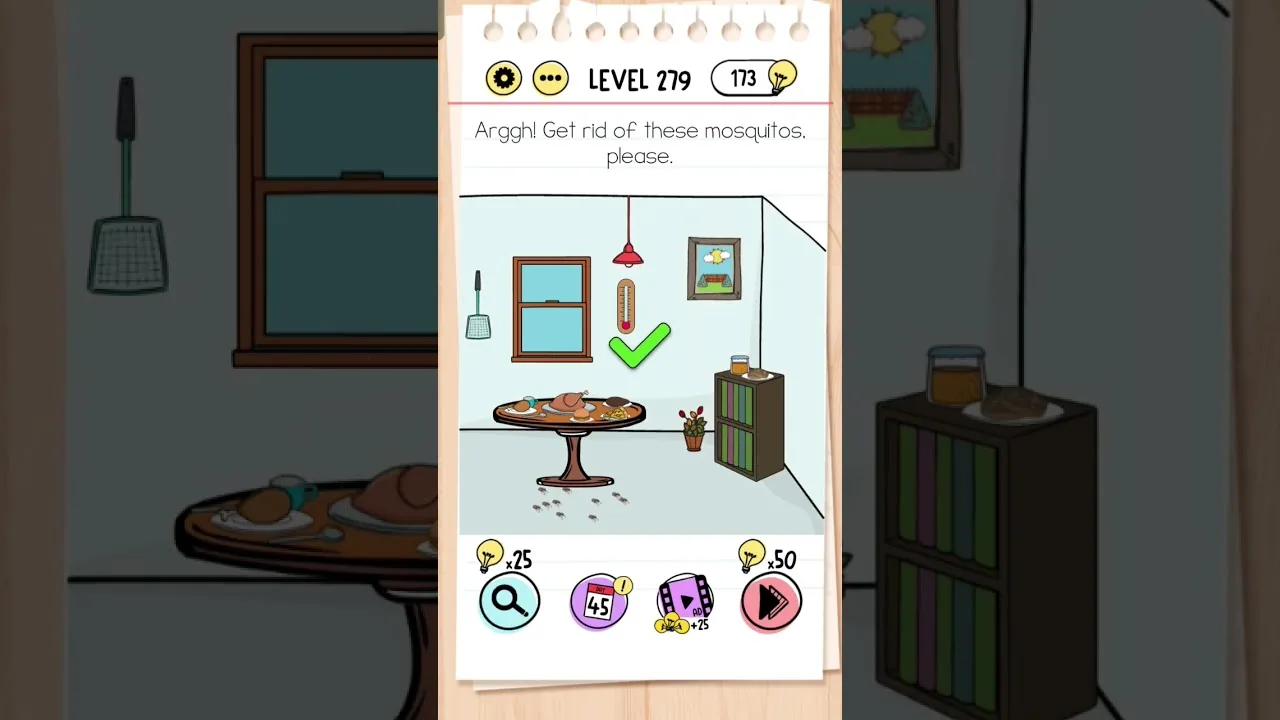 Brain Test Level 279 Arggh! get rid of these mosquitoes, please gameplay screenshot