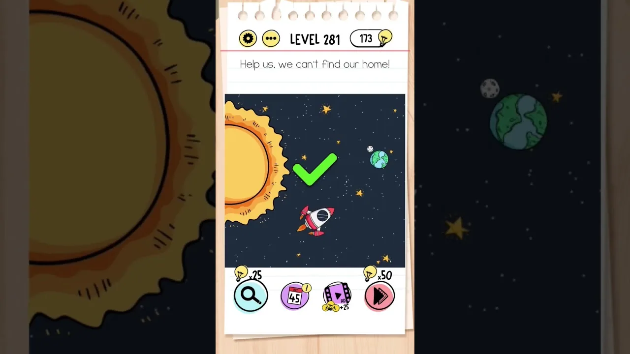 Brain Test Level 281 Help us, we can’t find our home! gameplay screenshot