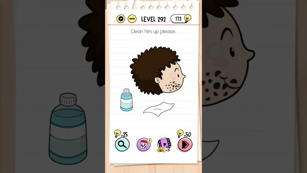Brain Test Level 292 Clean him up please gameplay screenshot