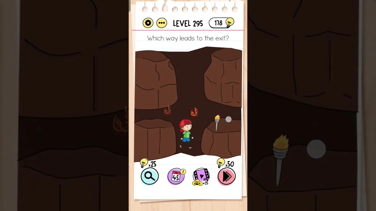 Brain Test Level 295 Which way leads to the exit gameplay screenshot