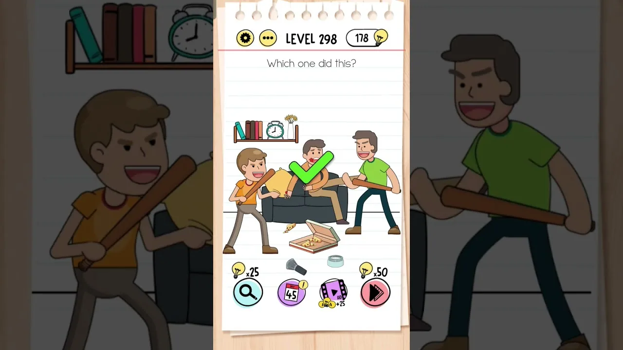 Brain Test Level 298 Which one did this gameplay screenshot