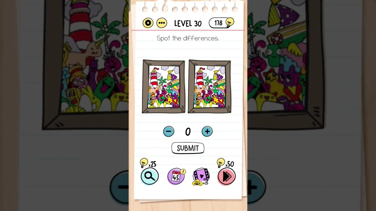 Brain Test Level 30 Spot the differences gameplay screenshot